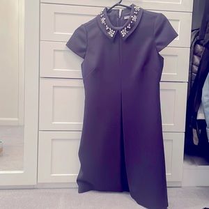 Eliza J Navy Jewel Collar Dress